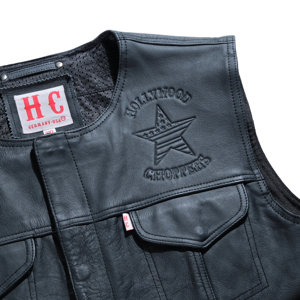 HOLLYWOOD CHOPPERS Lederweste Weste - Büffelleder