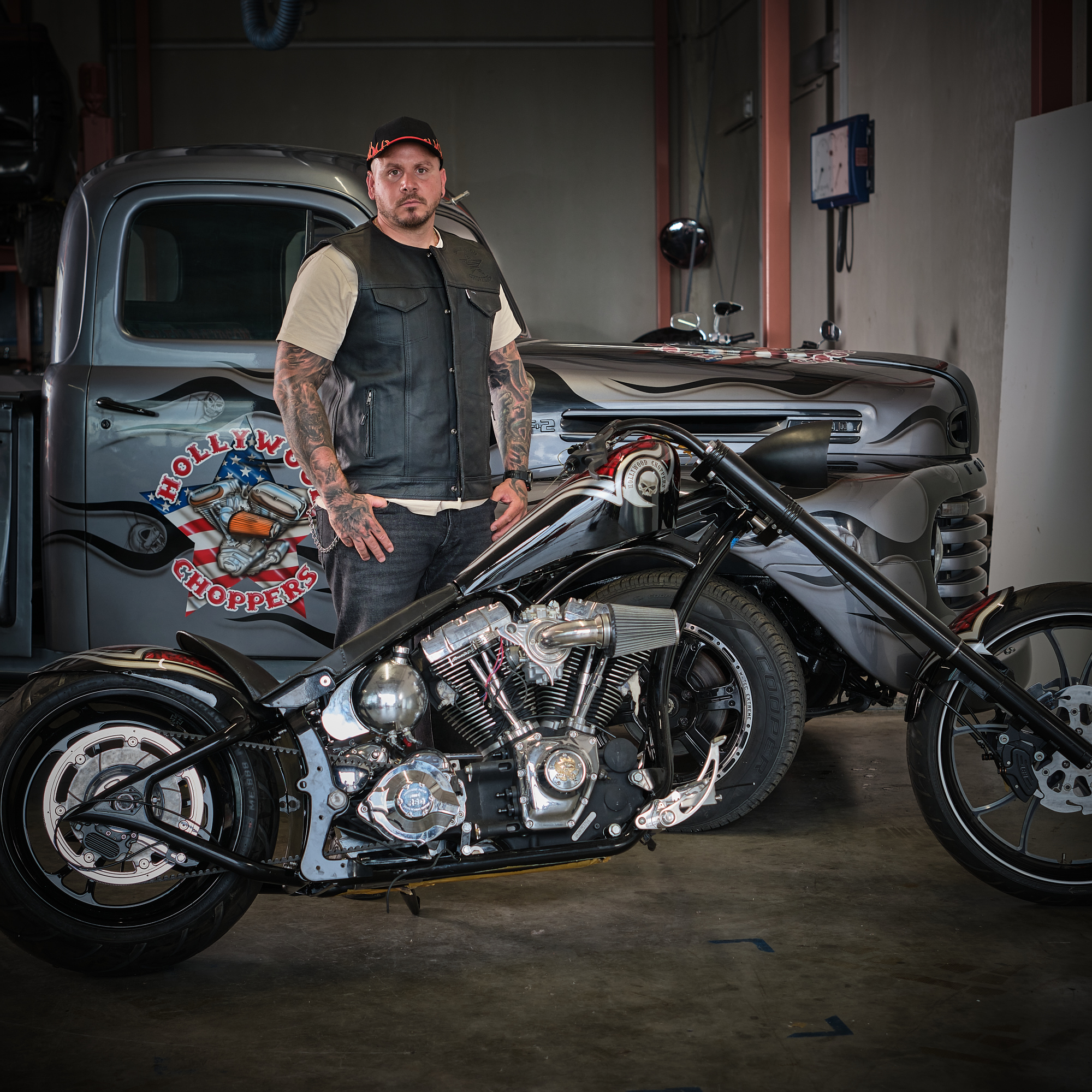 HOLLYWOOD CHOPPERS Lederweste Weste - Büffelleder – Bild 5