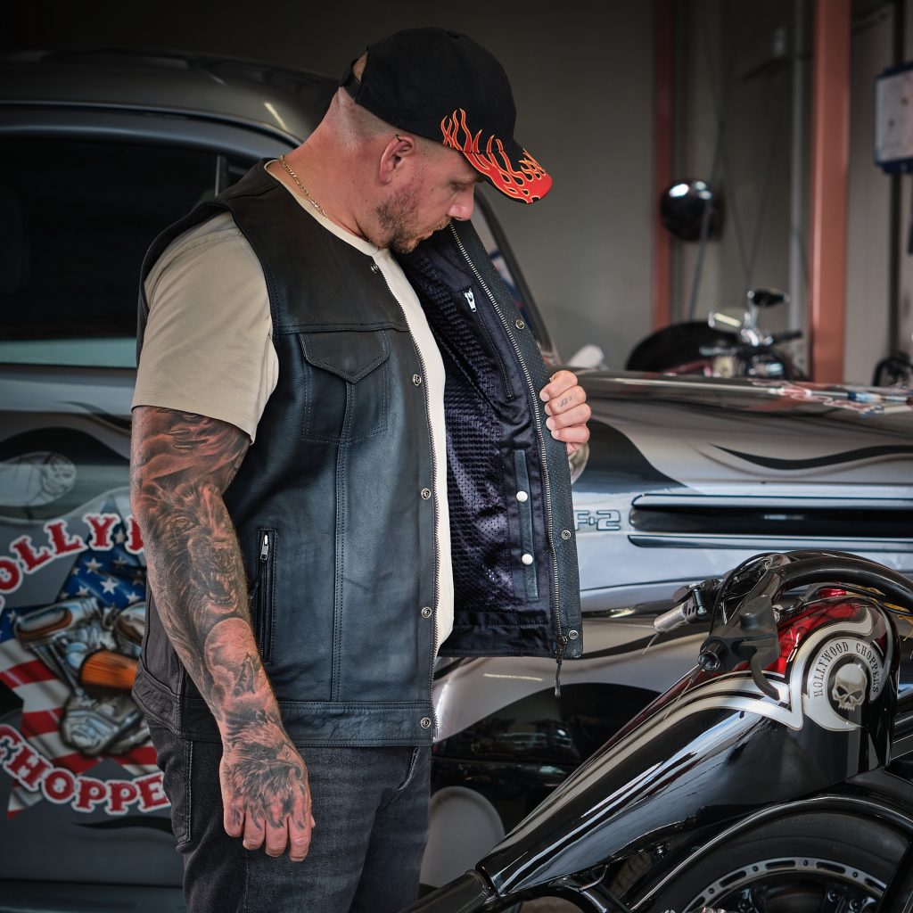HOLLYWOOD CHOPPERS Lederweste Weste - Büffelleder