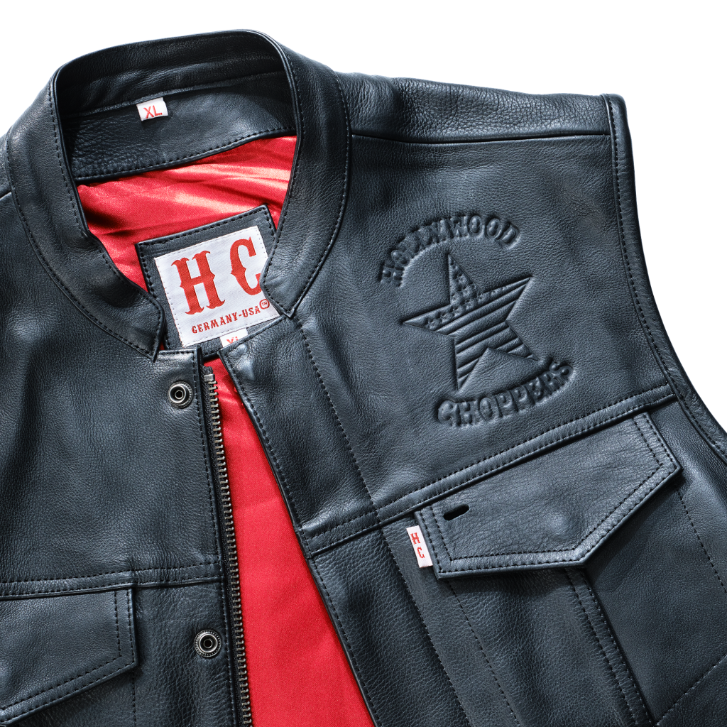 HOLLYWOOD CHOPPERS Echtleder-Bikerweste