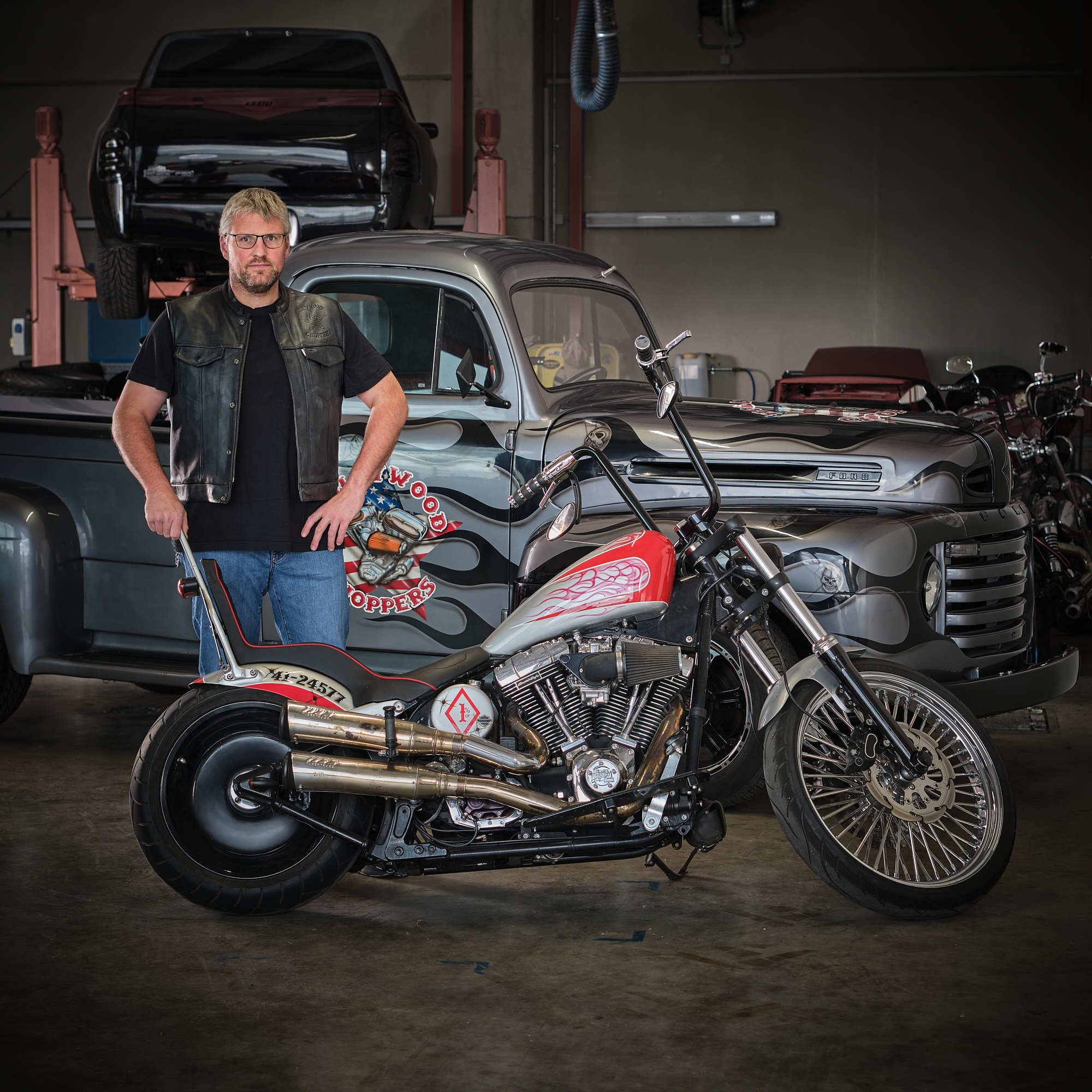 HOLLYWOOD CHOPPERS Echtleder-Bikerweste – Bild 1