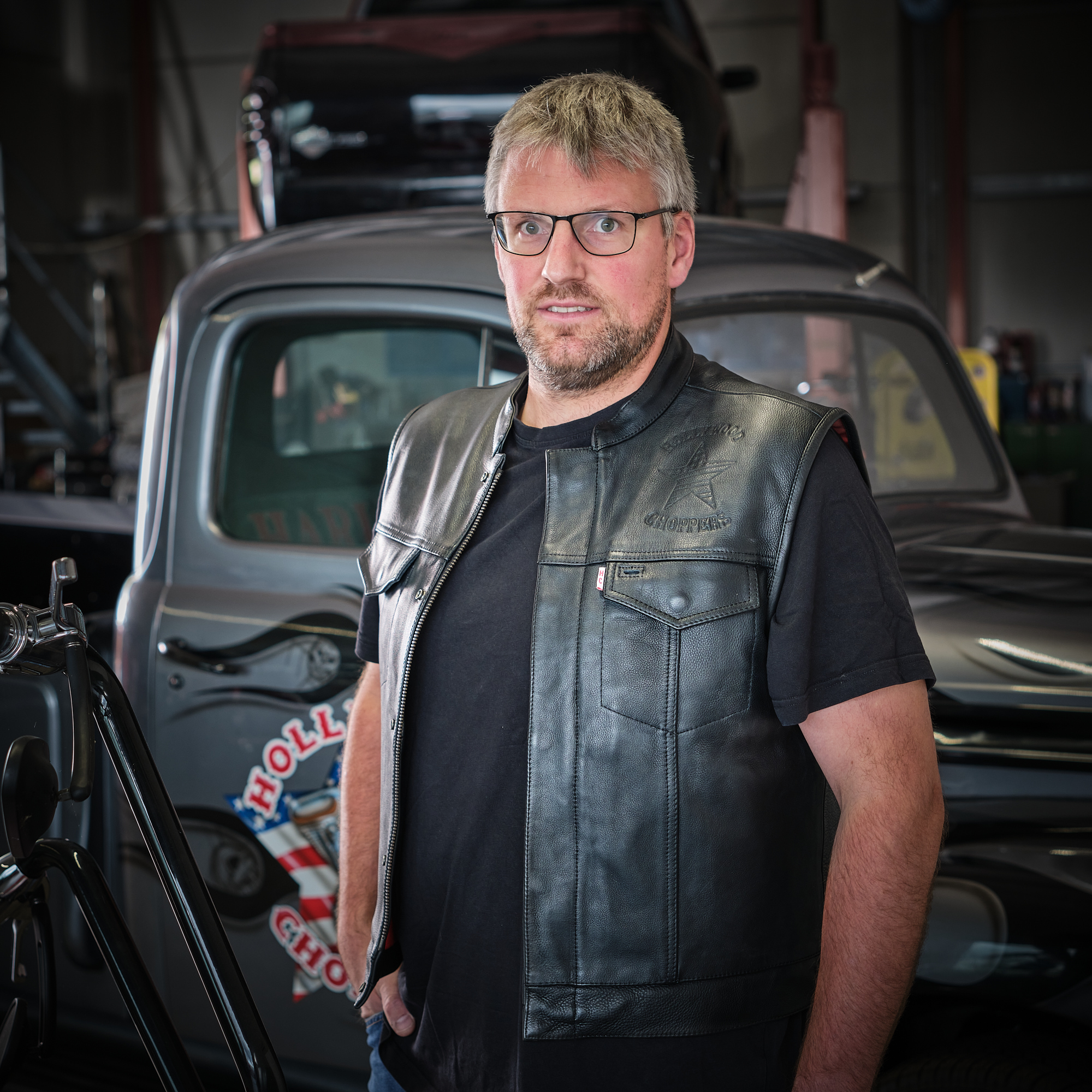 HOLLYWOOD CHOPPERS Echtleder-Bikerweste – Bild 4